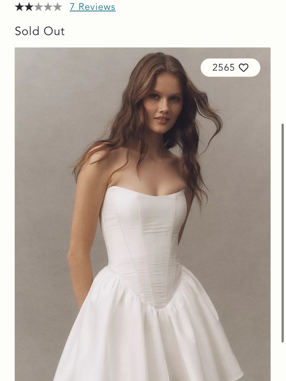 Anthropologie Strapless White Corset Mini Dress